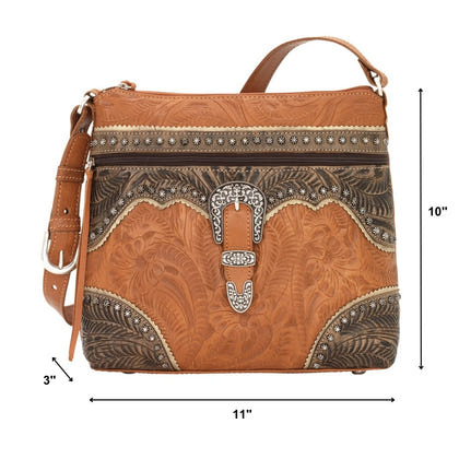 American West Saddle Ridge Zip Top Shoulder Bag