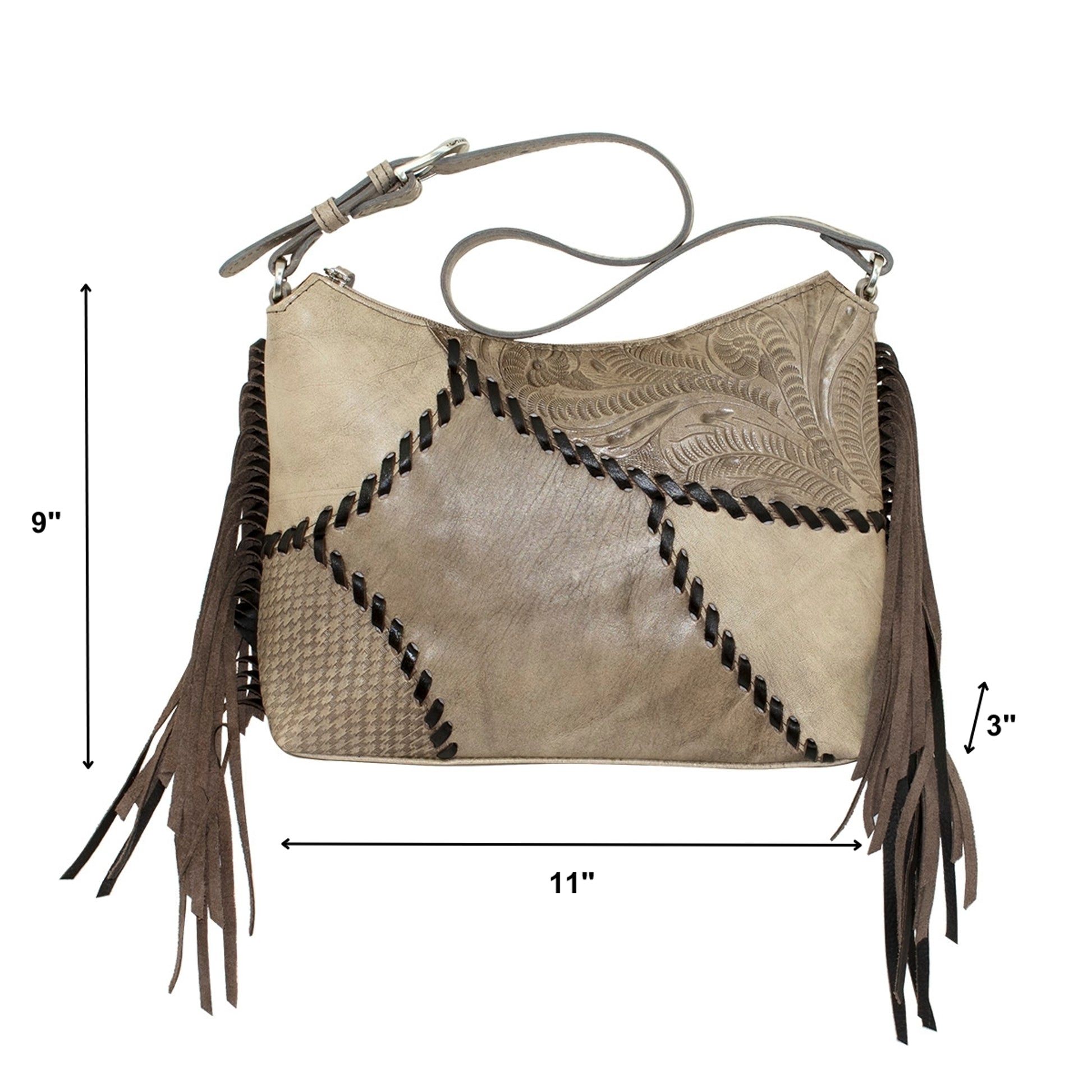 American West Gypsy Patch Zip Top Shoulder Bag