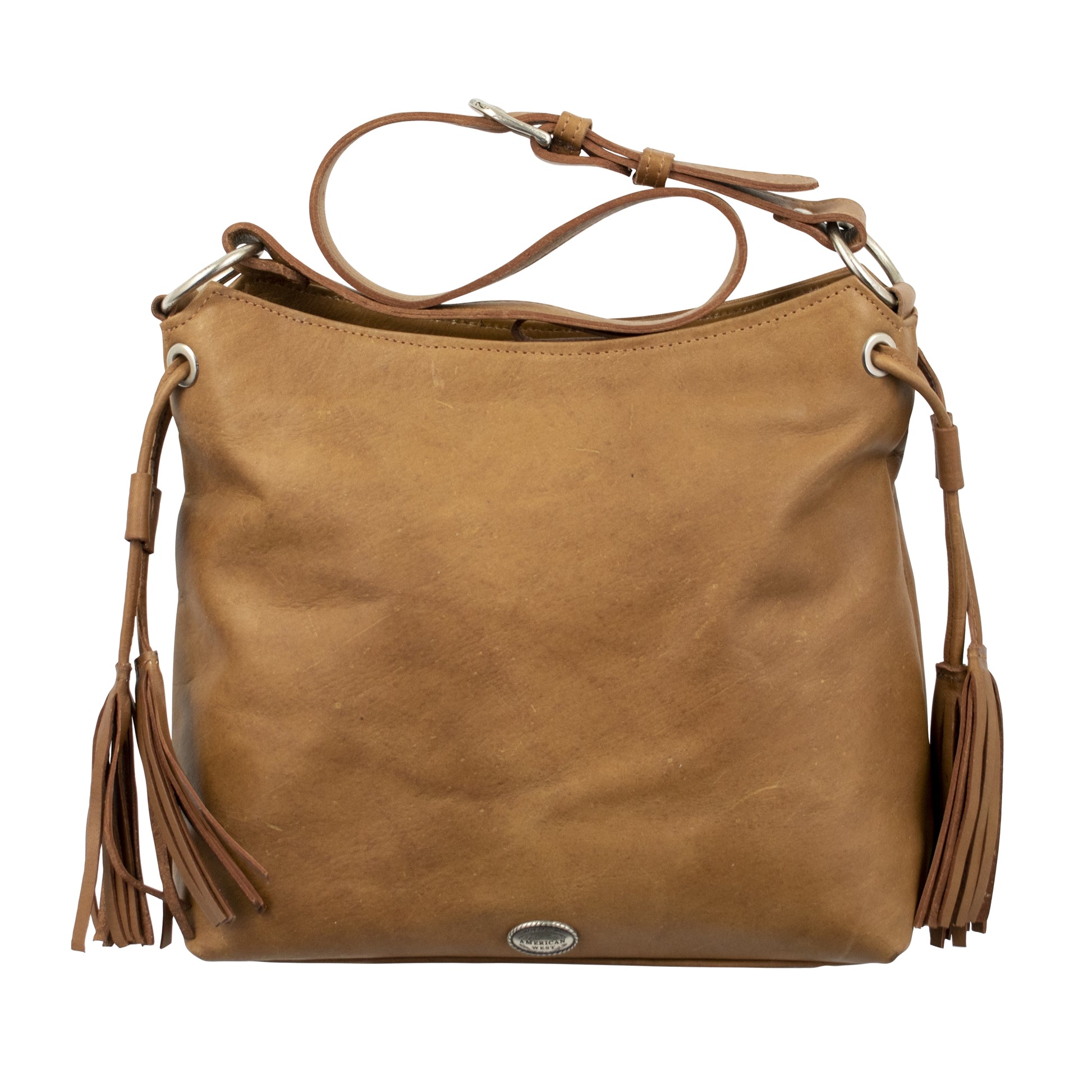 American West Waxed Leather Zip Top Shoulder Bag