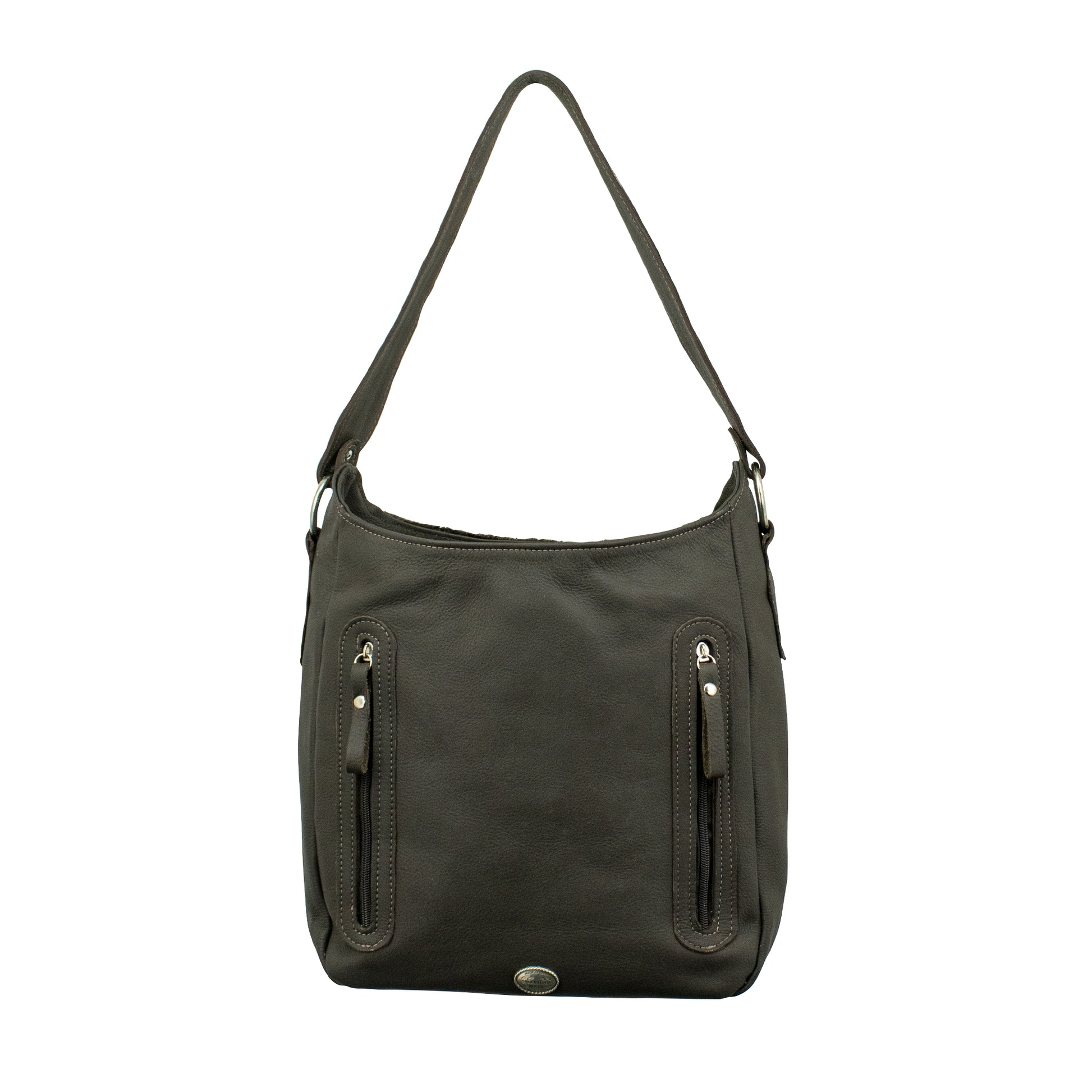 American West Pony Soft Zip-Top Shoulder Hobo with Hair-On Hide and Conceal Carry Pocket