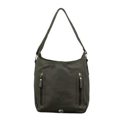 American West Pony Soft Zip-Top Shoulder Hobo with Hair-On Hide and Conceal Carry Pocket