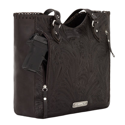 American West Annie's Secret Collection Large Zip Top Tote with Conceal Carry Pocket on Back