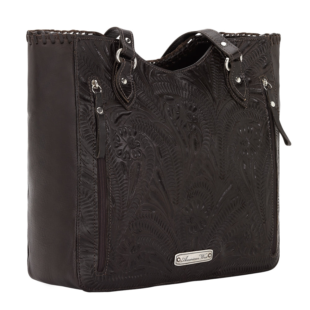 American West Annie's Secret Collection Large Zip Top Tote with Conceal Carry Pocket on Back