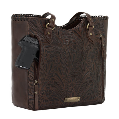 American West Annie's Secret Collection Large Zip Top Tote with Conceal Carry Pocket on Back