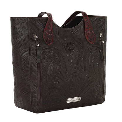 American West Annie's Secret Collection Large Zip Top Tote with Conceal Carry Pocket on Back