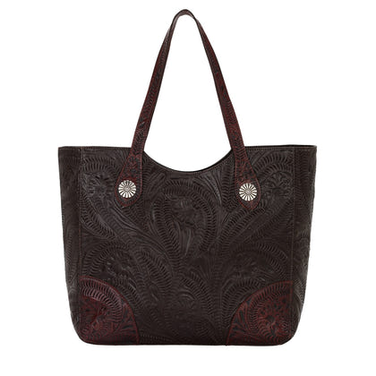 American West Annie's Secret Collection Large Zip Top Tote with Conceal Carry Pocket on Back