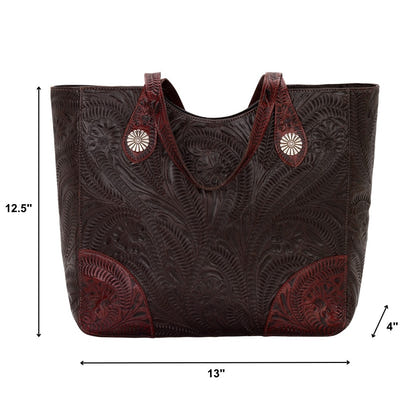 American West Annie's Secret Collection Large Zip Top Tote with Conceal Carry Pocket on Back