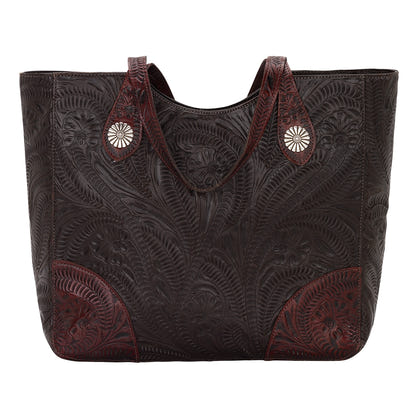 American West Annie's Secret Collection Large Zip Top Tote with Conceal Carry Pocket on Back
