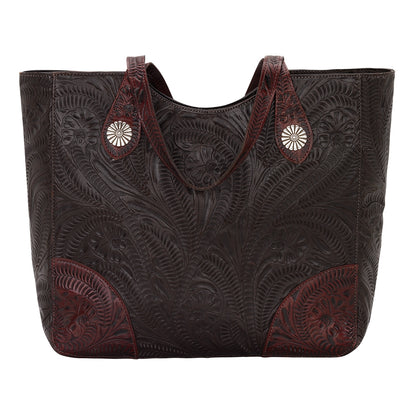 American West Annie's Secret Collection Large Zip Top Tote with Conceal Carry Pocket on Back