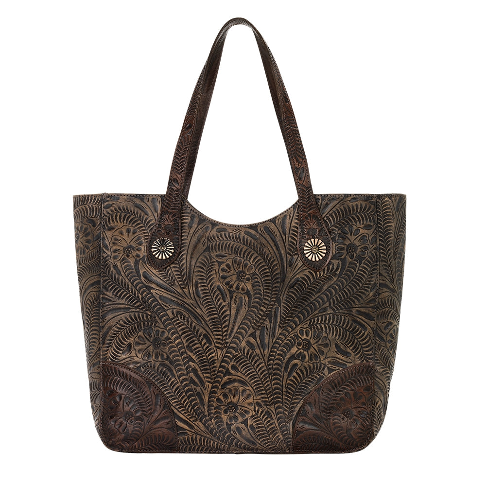 American West Annie's Secret Collection Large Zip Top Tote with Conceal Carry Pocket on Back