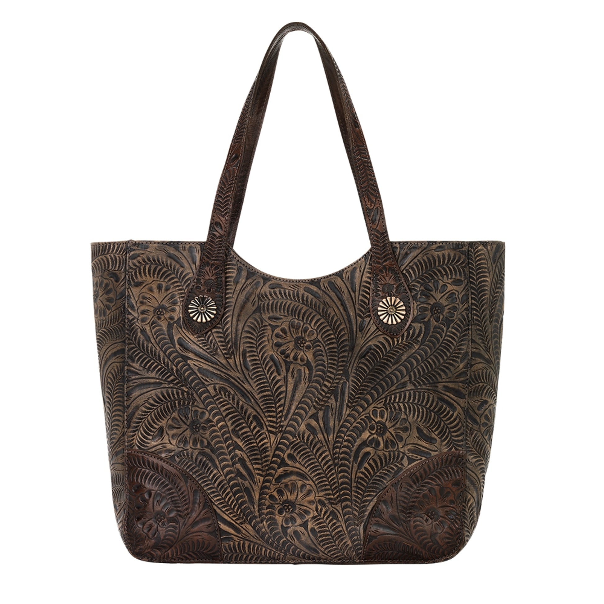 American West Annie's Secret Collection Large Zip Top Tote with Conceal Carry Pocket on Back