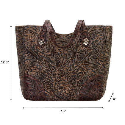 American West Annie's Secret Collection Large Zip Top Tote with Conceal Carry Pocket on Back