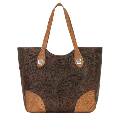 American West Annie's Secret Collection Large Zip Top Tote with Conceal Carry Pocket on Back
