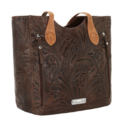 American West Annie's Secret Collection Large Zip Top Tote with Conceal Carry Pocket on Back