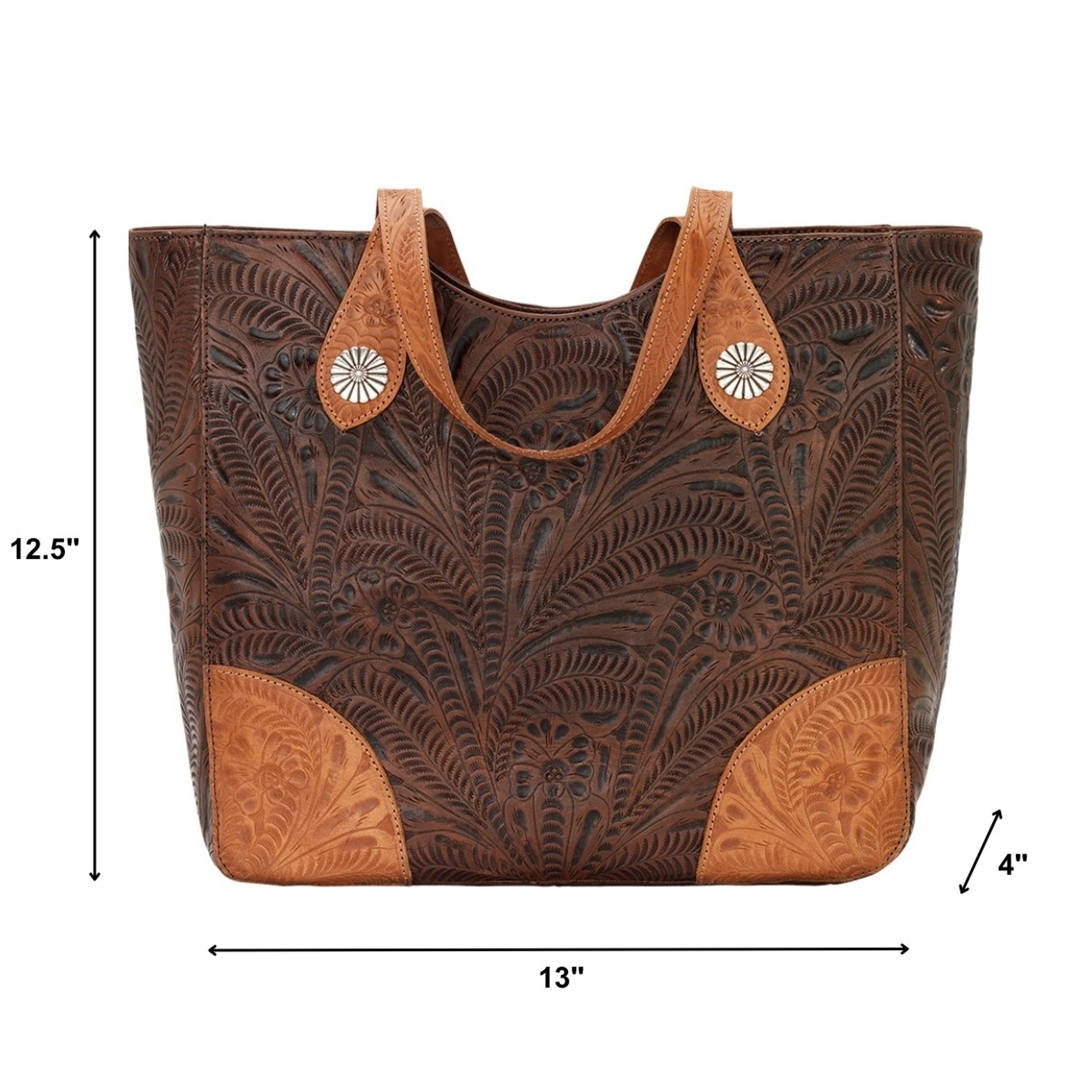 American West Annie's Secret Collection Large Zip Top Tote with Conceal Carry Pocket on Back