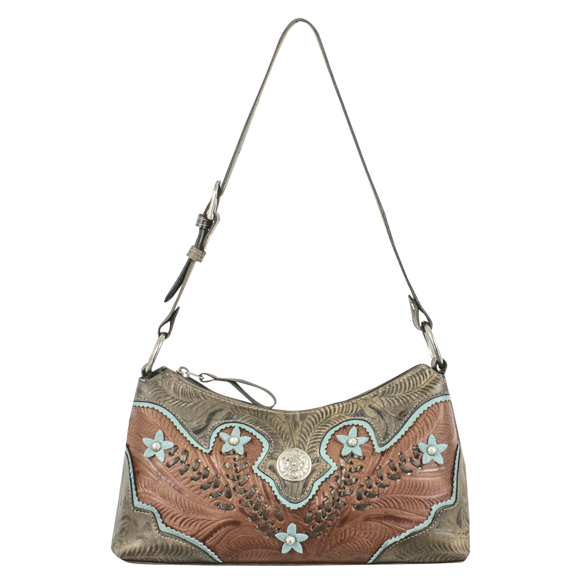 American West Desert Wildflower Zip Top Shoulder Bag