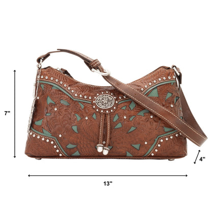 American West Lady Lace Zip Top Shoulder Bag