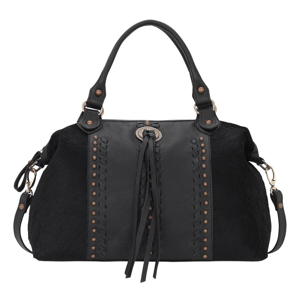 American West Cow Town Large Zip Top Convertible Satchel with Conceal Carry Pocket on Back