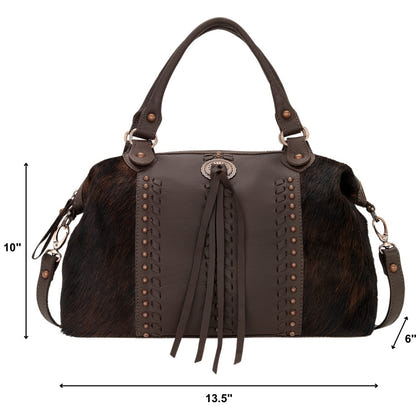 American West Cow Town Large Zip Top Convertible Satchel with Conceal Carry Pocket on Back