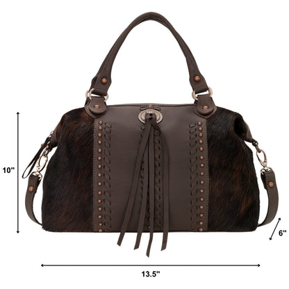 American West Cow Town Large Zip Top Convertible Satchel with Conceal Carry Pocket on Back