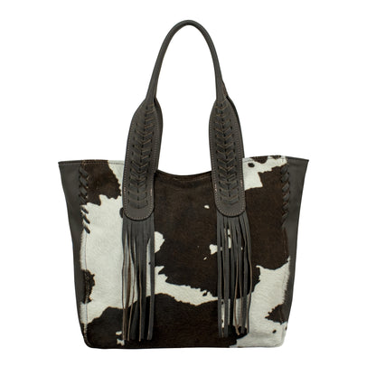 American West Pony Large Zip-Top Tote with Hair-On Hide