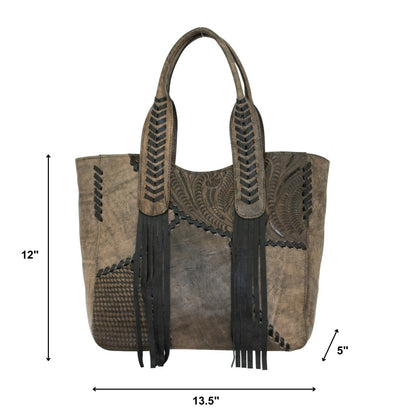 American West Gypsy Patch Large Zip Top Tote