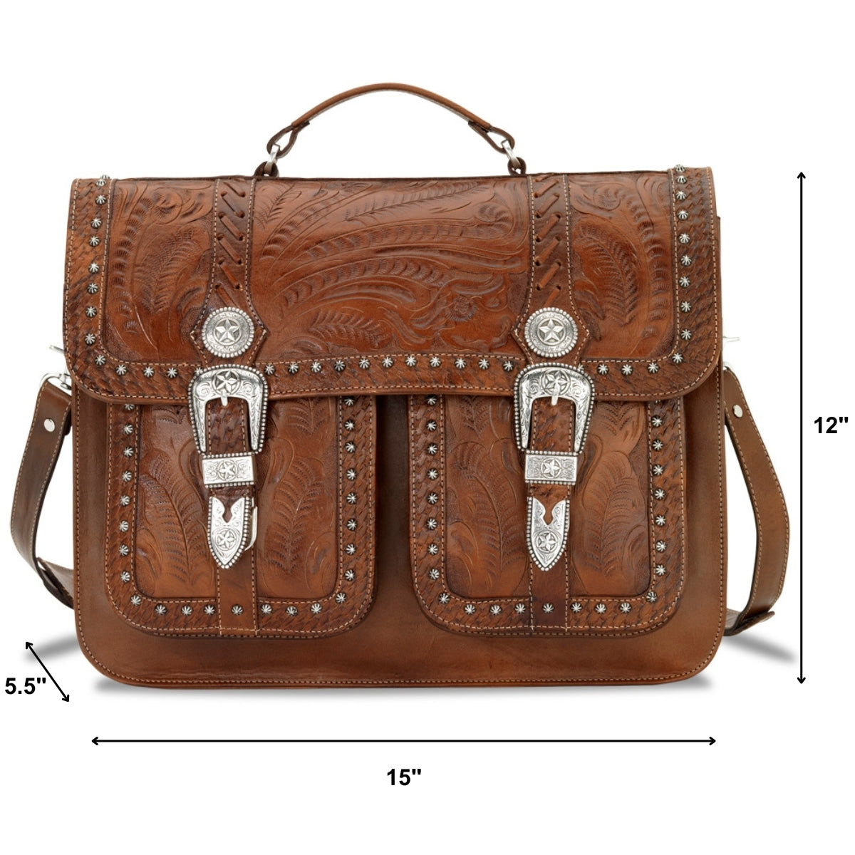American West Classic Travel Multi Compartment Laptop Briefcase