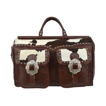 American West Cowtown Zip-Top Duffel Bag with Hair-On Hide