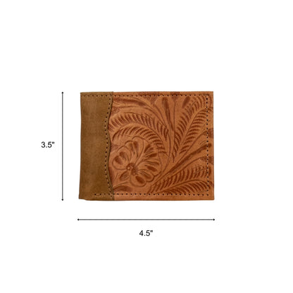 American West Waxed Leather Mens Bi-Fold Wallet