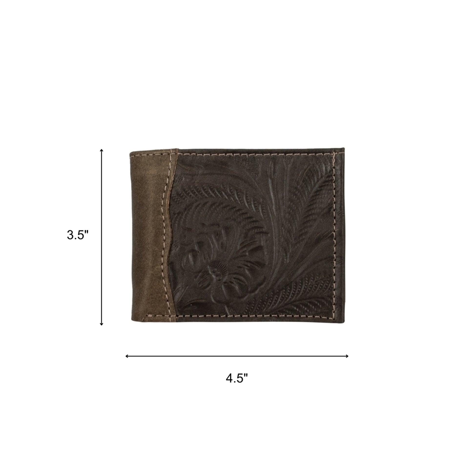 American West Waxed Leather Mens Bi-Fold Wallet
