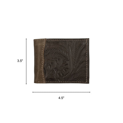 American West Waxed Leather Mens Bi-Fold Wallet