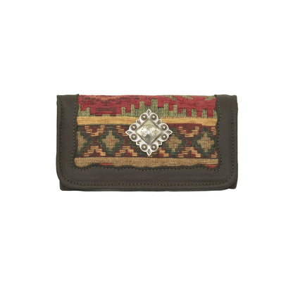 American West Santa Fe Woven Tapestry Ladies Tri-Fold Wallet