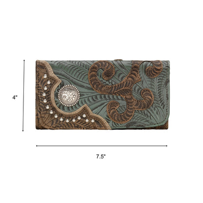 American West Annie's Secret Ladies Tri-Fold Wallet