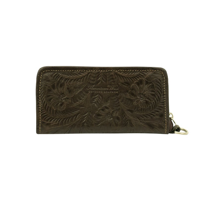 American West Ladies Zip-Around Wallet with Wrist Strap