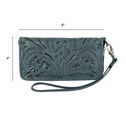 American West Ladies Zip-Around Wallet with Wrist Strap