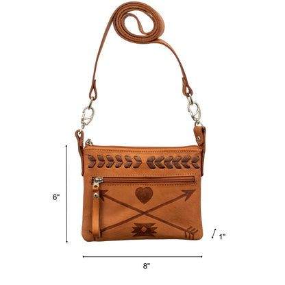 American West Freindship Arrows Crossbody/Hip Bag with Detachable Stap