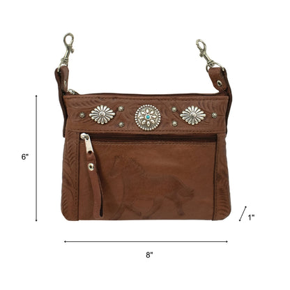 American West Trail Rider Crossbody/Hip Bag with Detachable Stap