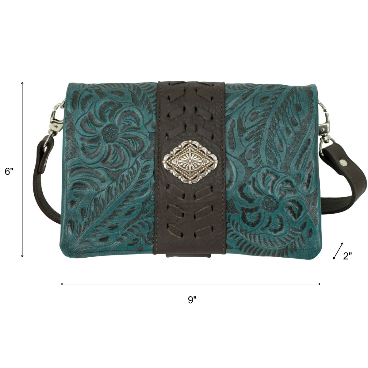 American West Large Grab and Go Crossbody Large Foldover Wallet/Crossbody