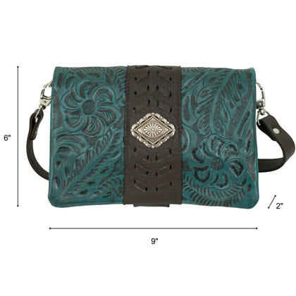 American West Large Grab and Go Crossbody Large Foldover Wallet/Crossbody