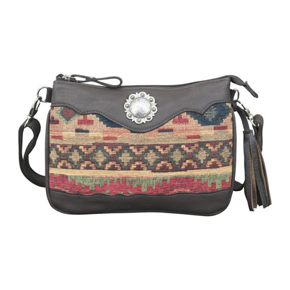 American West Santa Fe Woven Tapestry Multi-Compartment Crossbody
