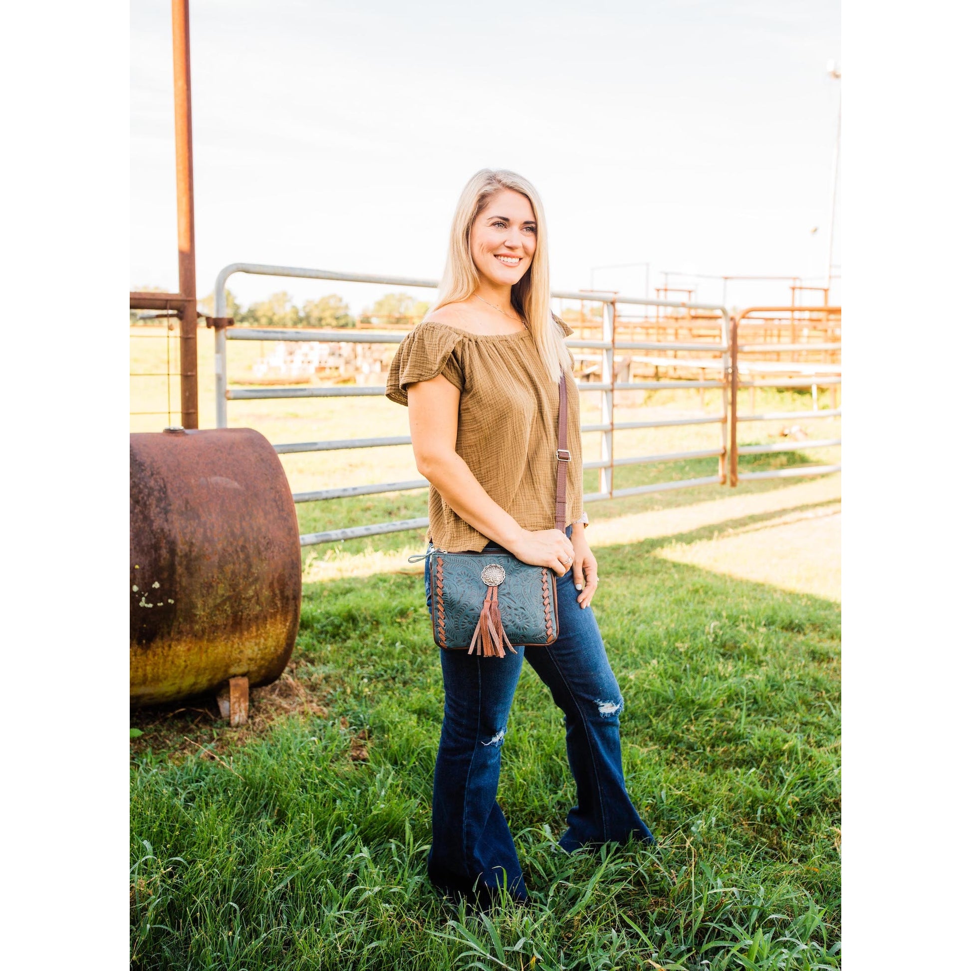 American West Lariats and Lace Multi-Compartment Crossbody