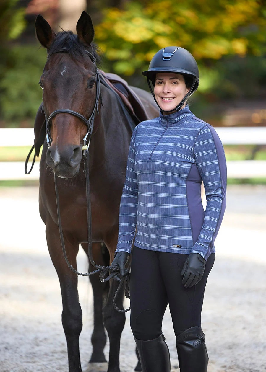 Kerrits Stretch Plaid Quarter Zip Top