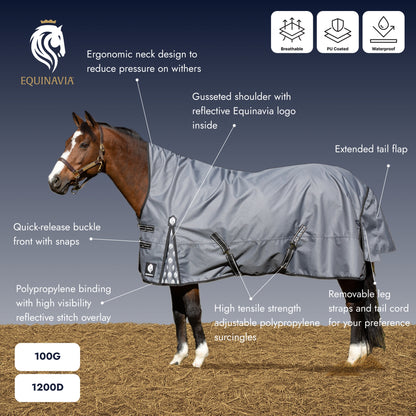 Equinavia Arktis Extended Neck Light Weight Turnout Blanket 100g
