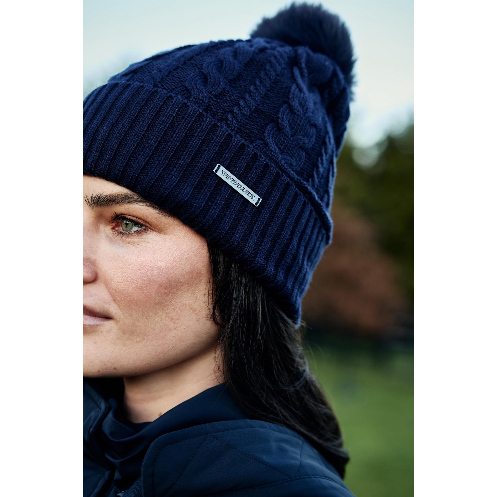Weatherbeeta Cable Knit Pom Pom Beanie