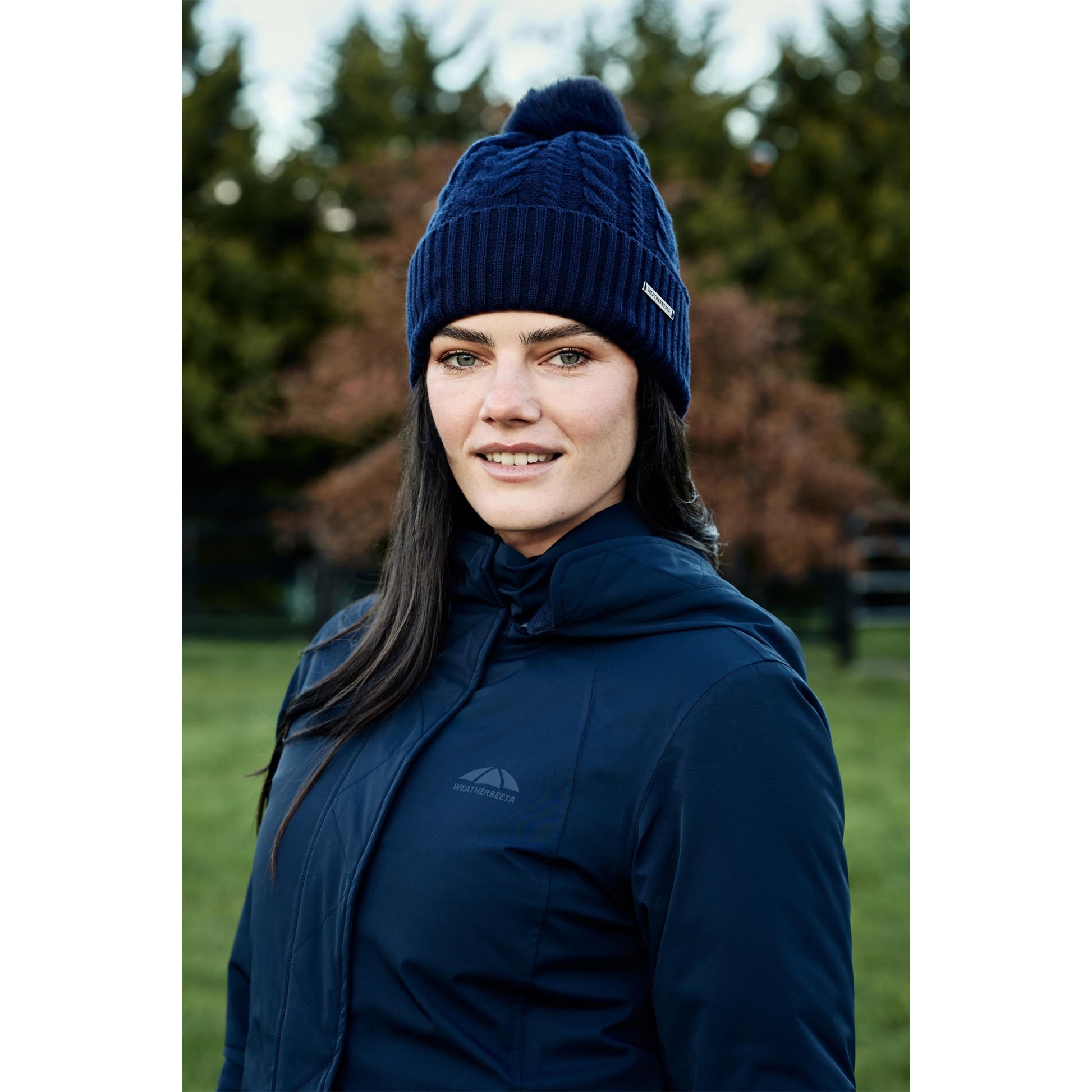 Weatherbeeta Cable Knit Pom Pom Beanie