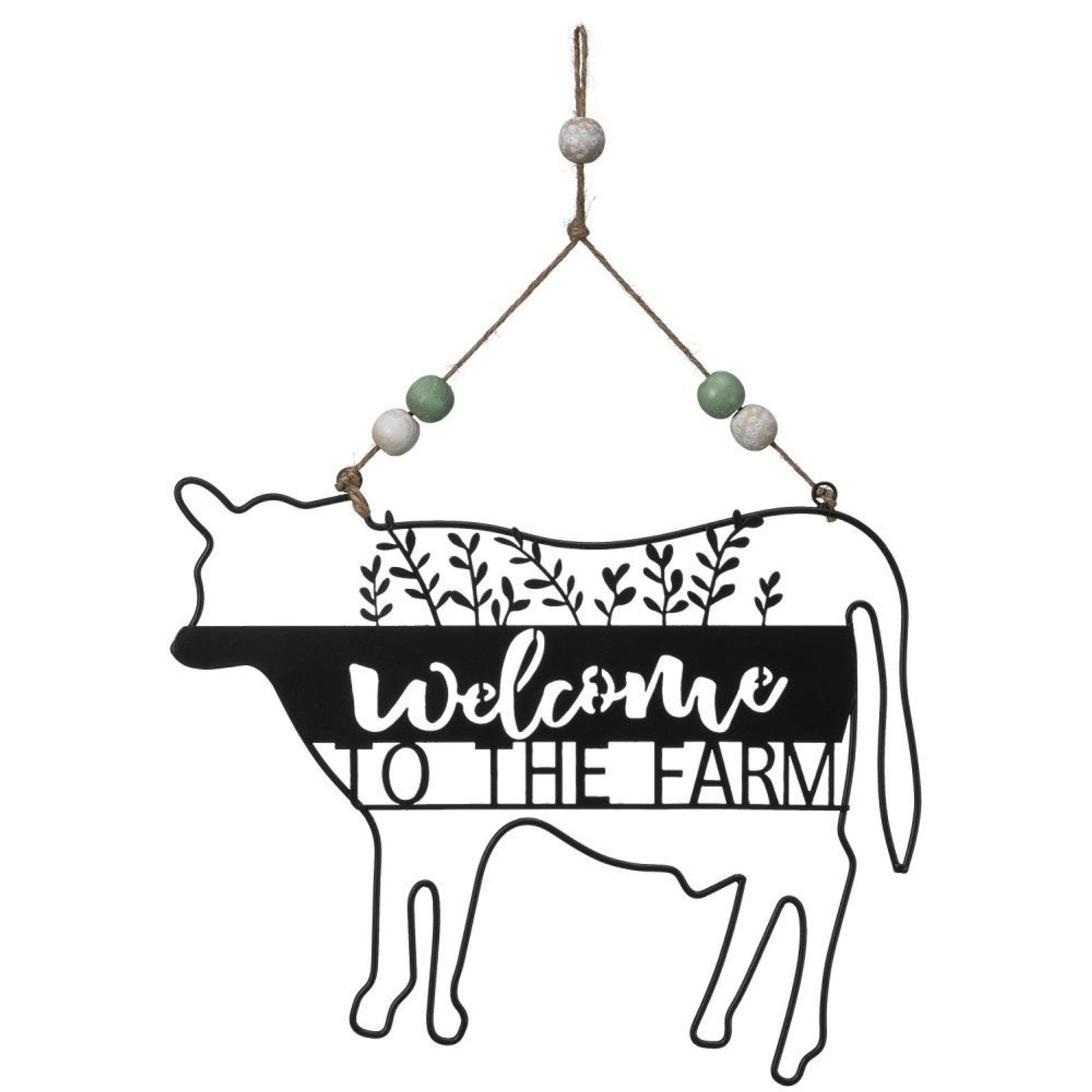 Gift Corral Cow "Welcome to the Farm Sign"