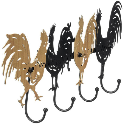 Gift Corral Rooster Chicken 4 Hook Rack