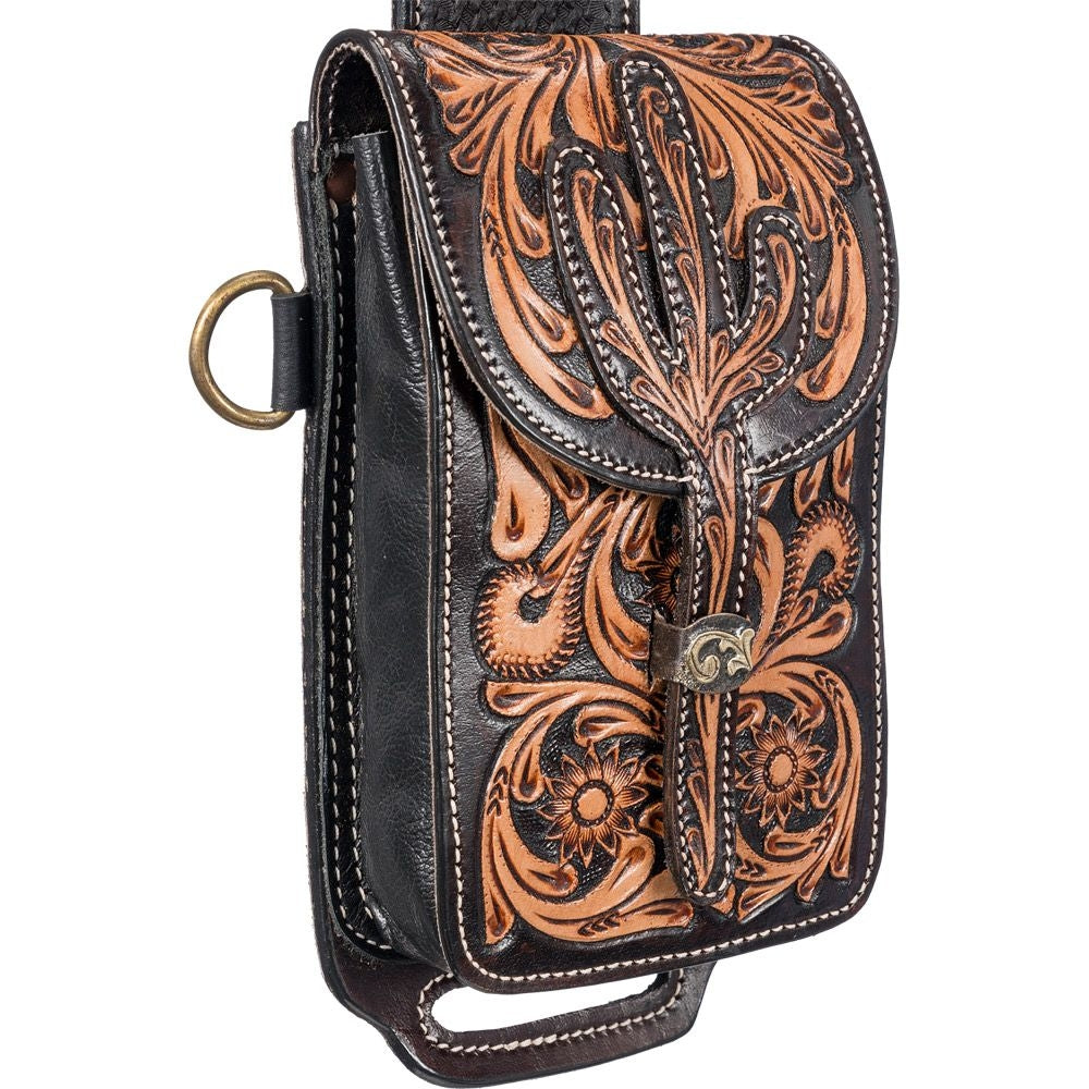Tough1 Leather Rear Cinch/Horn Bag