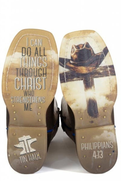 Tin Haul Little Kids Church Cross Square Toe Boots