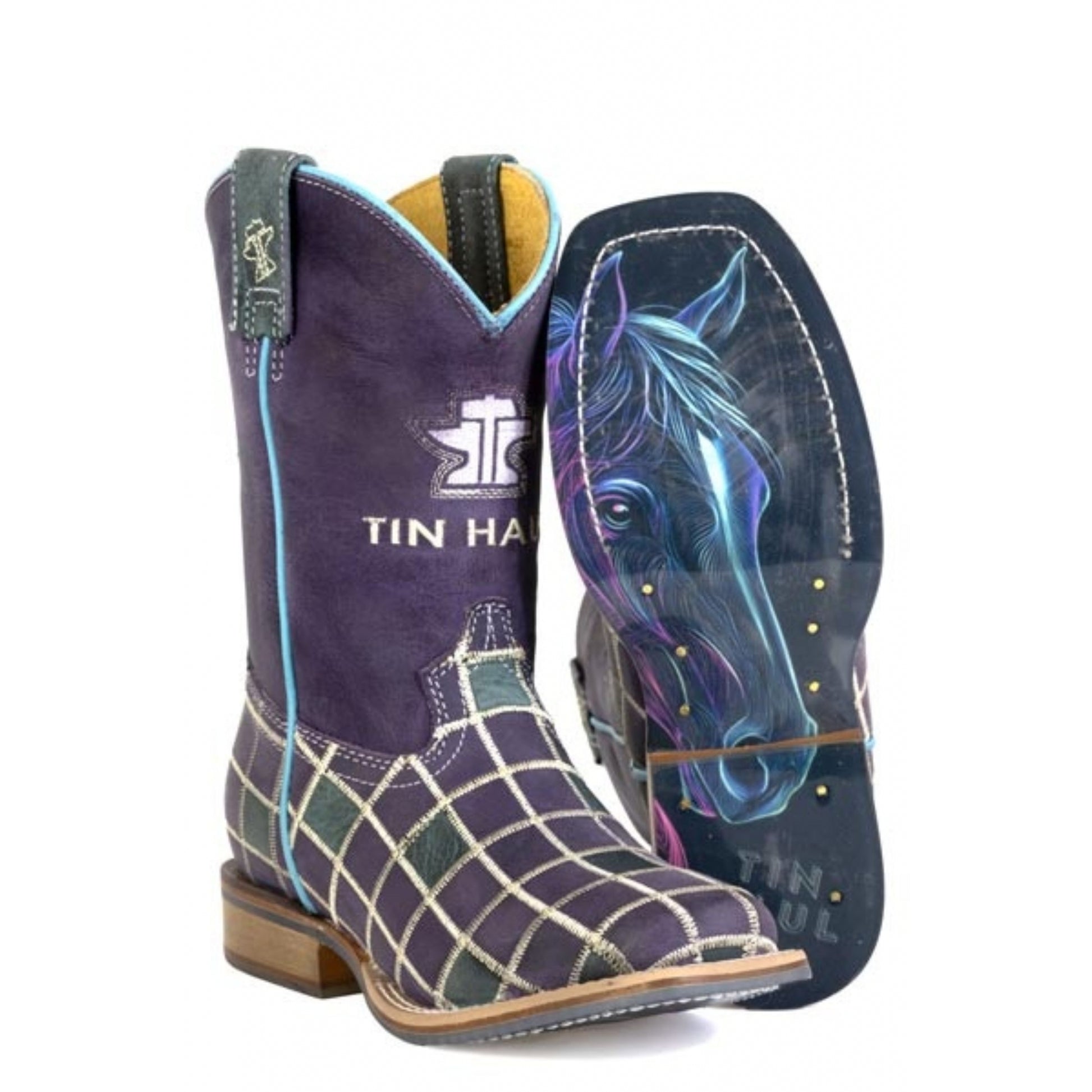 Tin Haul Little Kids Patches Square Toe Boots